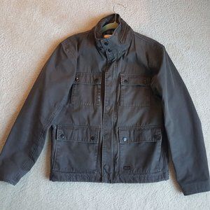 Dunderdon Waxed Canvas Field Jacket Olive Mens Small Hood J17 M65